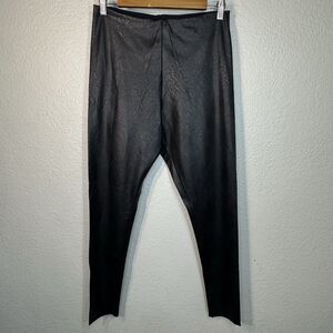 Commando Faux Leather Pants Black Pull On Stretch Shaping Motto Classic Women XL